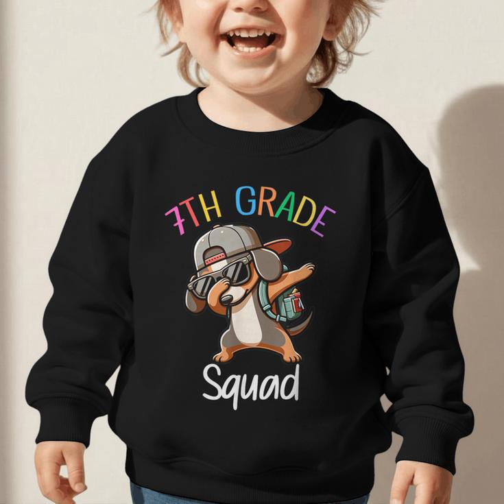 7th Grade Squad Dachshund Dabbing Kids Back To School Graphic Toddler Sweatshirt 7th Grade Squad Dachshund Dabbing Kids Back To School Graphic Toddler Sweatshirt