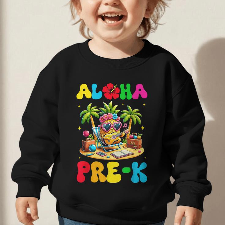 Aloha Pre-K Pineapple Hawaii Back To School Kids Girls Graphic Toddler Sweatshirt
