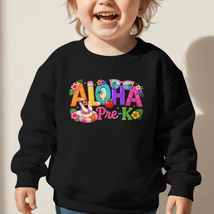 Aloha Pre-K Tropical Floral Beach Silly Goose Back To School Graphic Toddler Sweatshirt Aloha Pre-K Tropical Floral Beach Silly Goose Back To School Graphic Toddler Sweatshirt