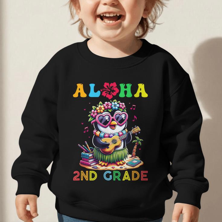 Aloha Second Grade Penguin Hawaii Back To School Kids Girl Graphic Toddler Sweatshirt