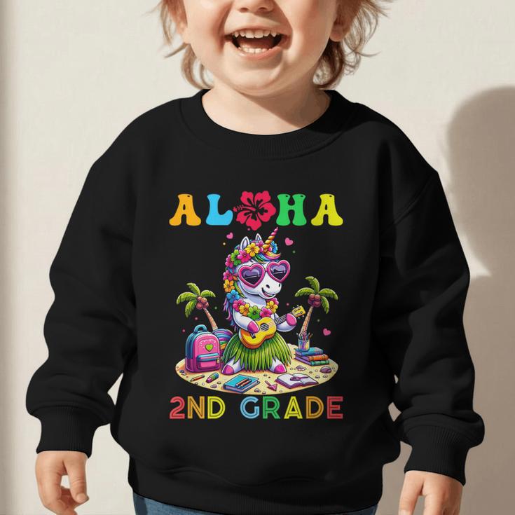 Aloha Second Grade Unicorn Hawaii Back To School Kids Girl Graphic Toddler Sweatshirt Aloha Second Grade Unicorn Hawaii Back To School Kids Girl Graphic Toddler Sweatshirt