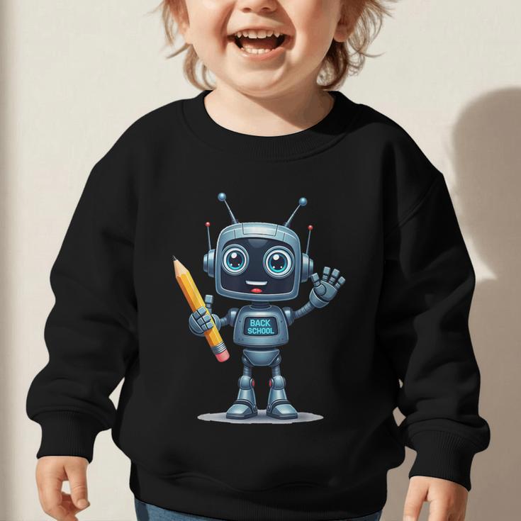 Back To School 2025 Robot Pencil For Kids Graphic Toddler Sweatshirt