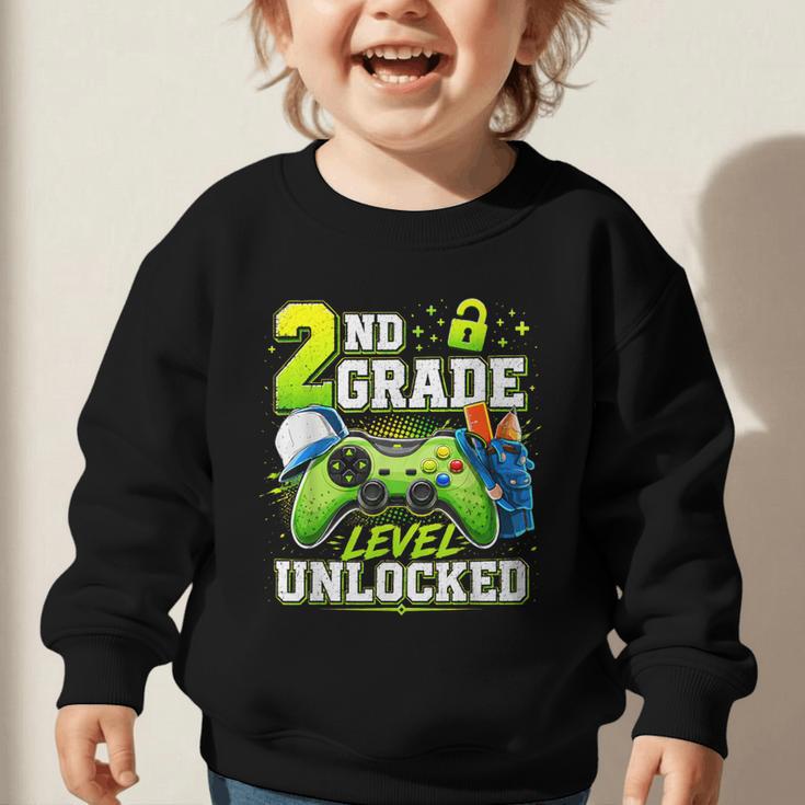 Back To School 2nd Second Grade Level Unlocked Gamer Kid Graphic Toddler Sweatshirt Back To School 2nd Second Grade Level Unlocked Gamer Kid Graphic Toddler Sweatshirt