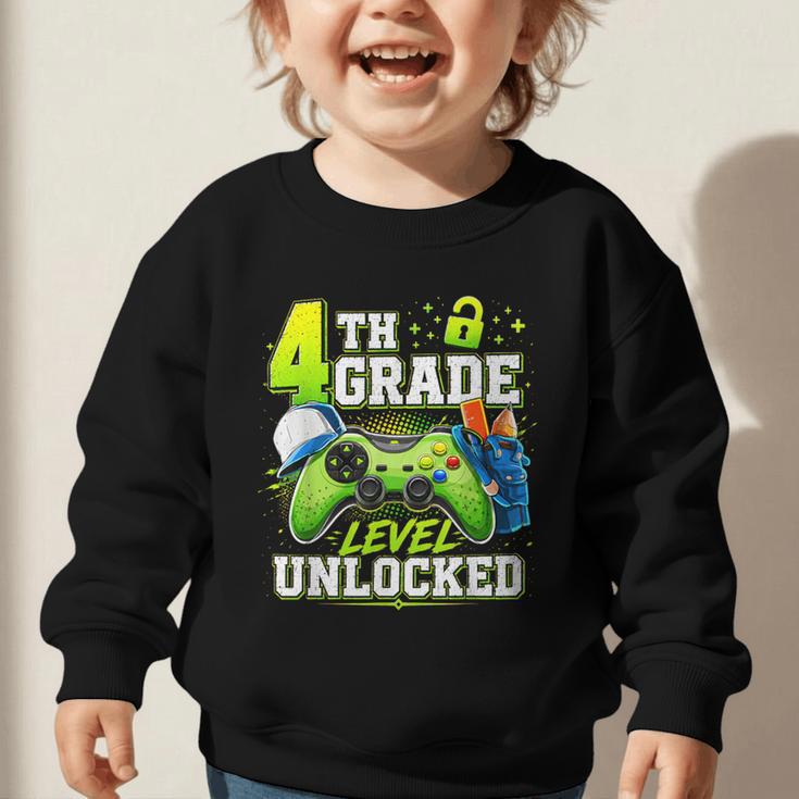 Back To School 4th Fourth Grade Level Unlocked Gamer Kid Graphic Toddler Sweatshirt Back To School 4th Fourth Grade Level Unlocked Gamer Kid Graphic Toddler Sweatshirt