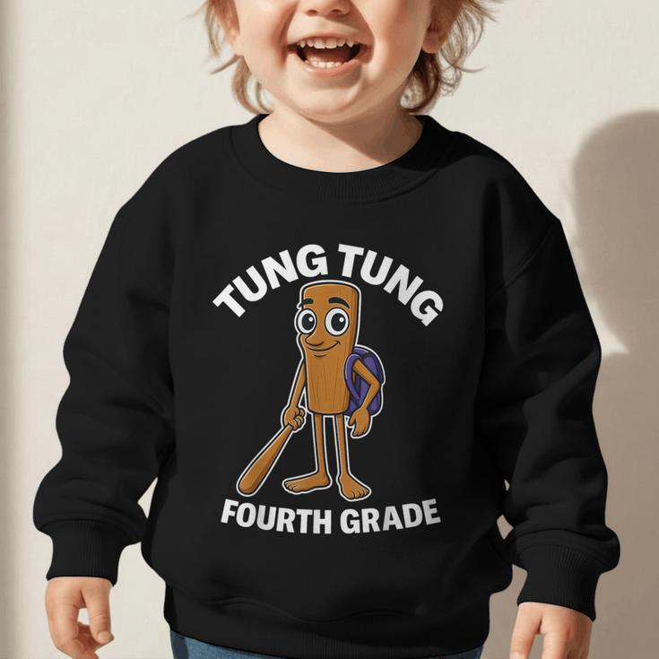 Back To School 4th Grade Italian Brainrot Tung Tung Sahur Graphic Toddler Sweatshirt Back To School 4th Grade Italian Brainrot Tung Tung Sahur Graphic Toddler Sweatshirt