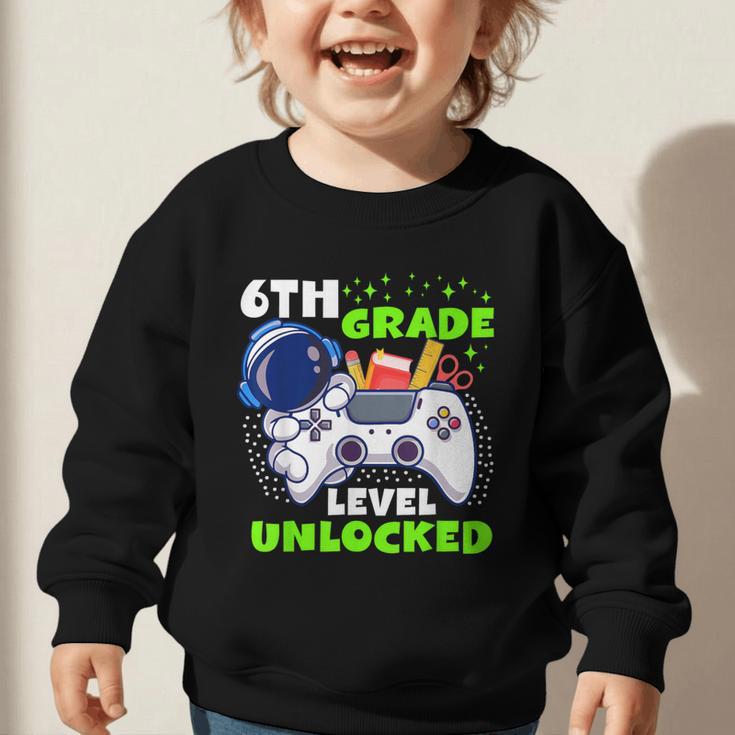 Back To School 6th Grade Level Unlocked Gamer Boys Kids Graphic Toddler Sweatshirt