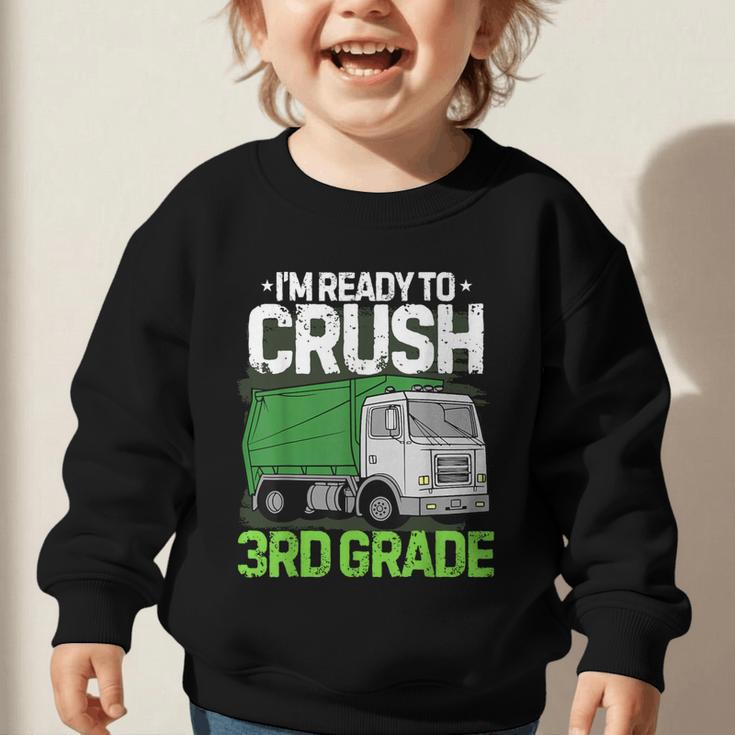 Back To School First Day Of 3rd Grade Garbage Truck Boys Graphic Toddler Sweatshirt