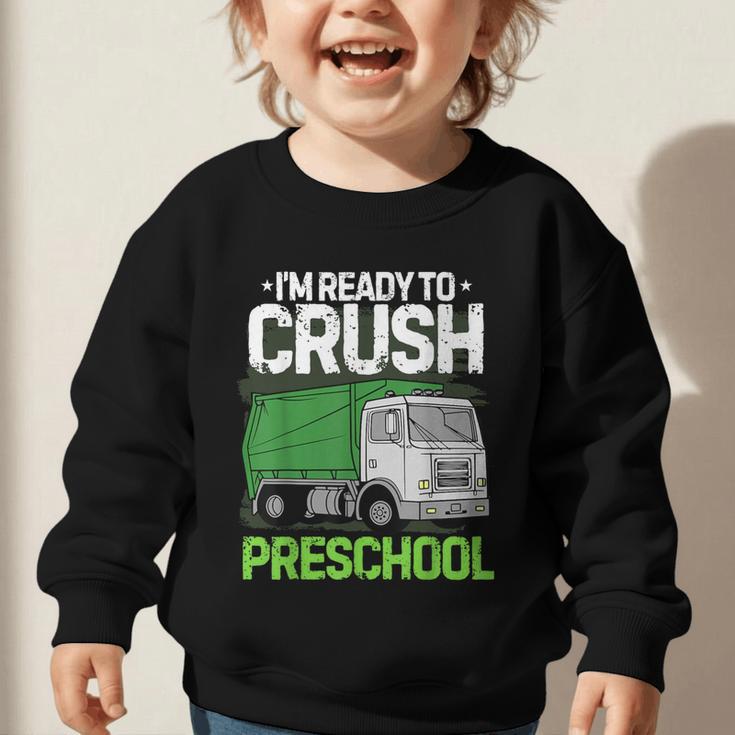 Back To School First Day Of Preschool Garbage Truck Boys Graphic Toddler Sweatshirt