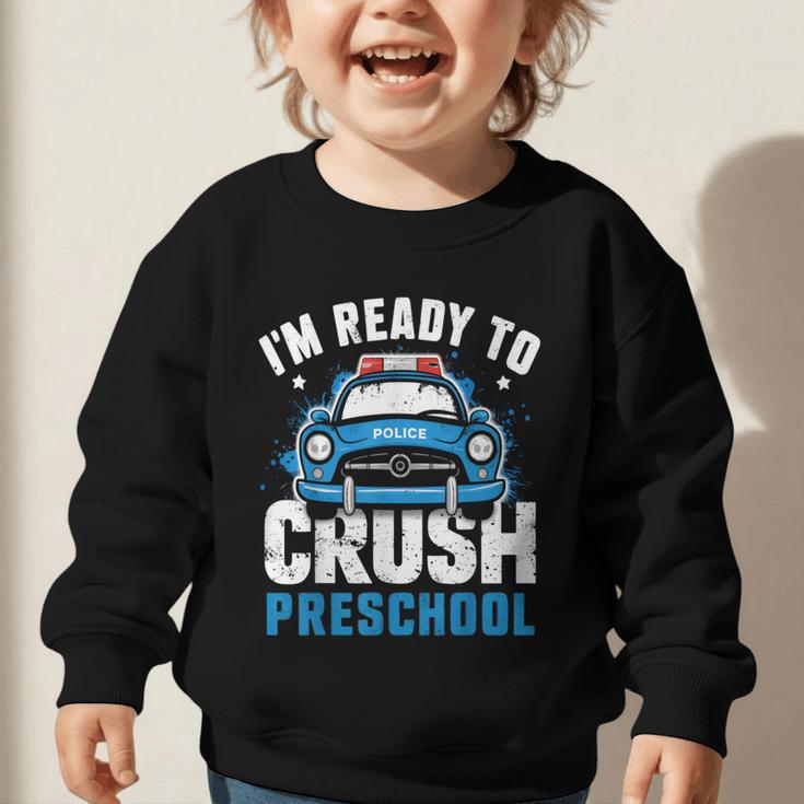 Back To School First Day Of Preschool Police Car Boys Graphic Toddler Sweatshirt