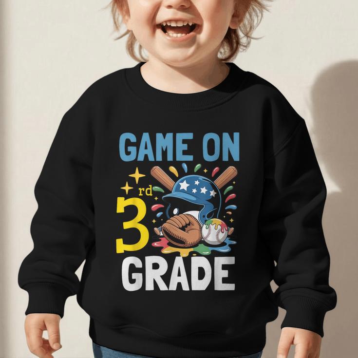 Back To School Game On Third Grade Baseball First Day Boys Graphic Toddler Sweatshirt Back To School Game On Third Grade Baseball First Day Boys Graphic Toddler Sweatshirt