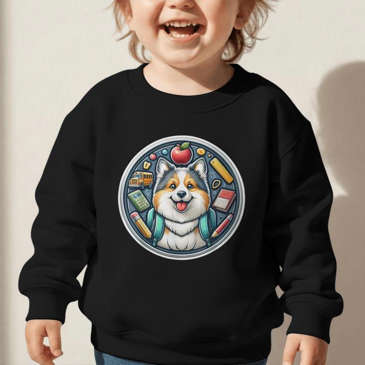 Back To School Icelandic Sheepdog Dog Boy Girls Student Kids Graphic Toddler Sweatshirt