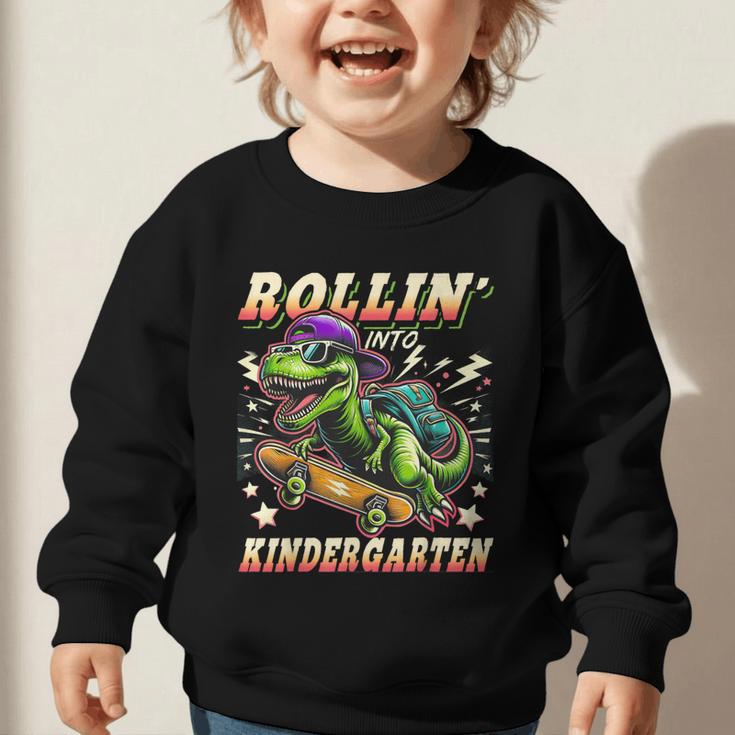 Back To School Kindergarten Dinosaur First Day Of School Boy Graphic Toddler Sweatshirt Back To School Kindergarten Dinosaur First Day Of School Boy Graphic Toddler Sweatshirt