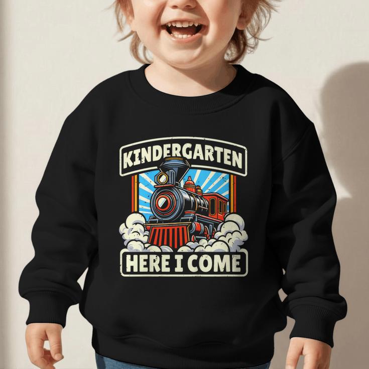 Back To School Kindergarten Here I Come Train Boys Girls Graphic Toddler Sweatshirt Back To School Kindergarten Here I Come Train Boys Girls Graphic Toddler Sweatshirt
