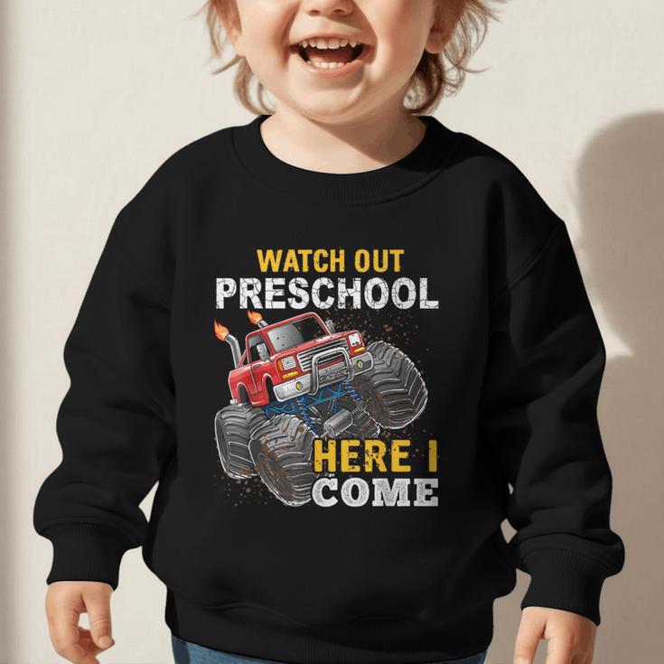 Back To School Preschool Here I Come For Boy Kids Truck Graphic Toddler Sweatshirt Back To School Preschool Here I Come For Boy Kids Truck Graphic Toddler Sweatshirt