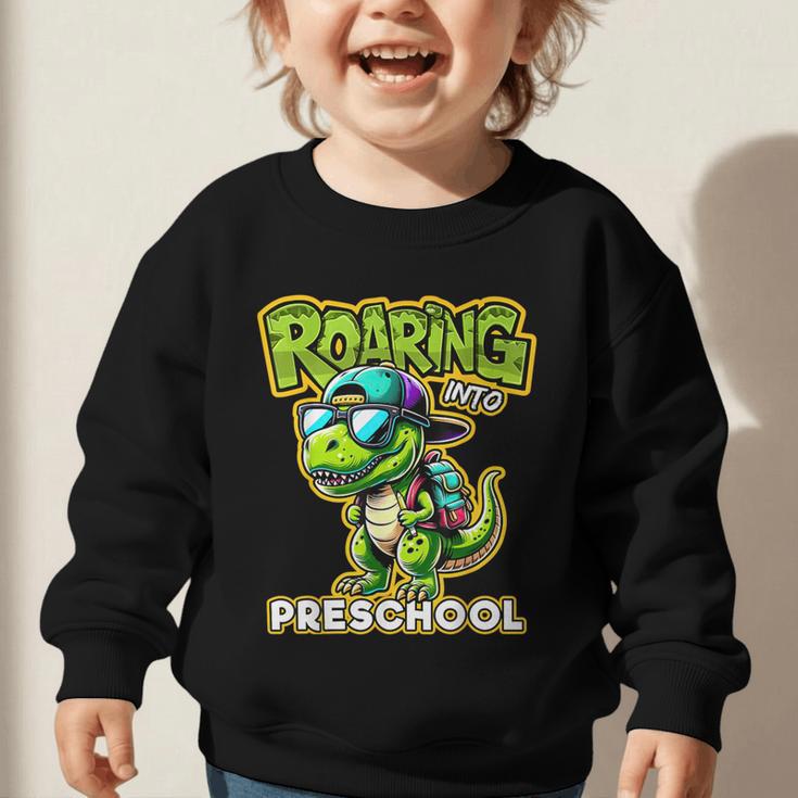 Back To School Preschool Dinosaur First Day Of School Boy Graphic Toddler Sweatshirt Back To School Preschool Dinosaur First Day Of School Boy Graphic Toddler Sweatshirt