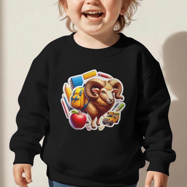 Back To School Ram Boys Girls Student Kids Lover Farmer Cute Graphic Toddler Sweatshirt Back To School Ram Boys Girls Student Kids Lover Farmer Cute Graphic Toddler Sweatshirt