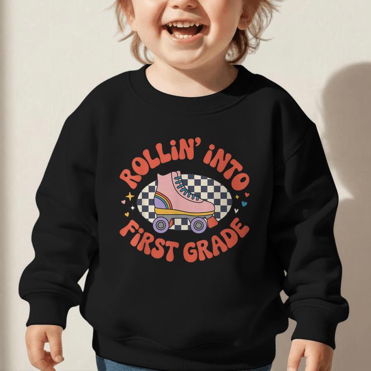 Back To School Rollin Into First Grade Girls Graphic Toddler Sweatshirt