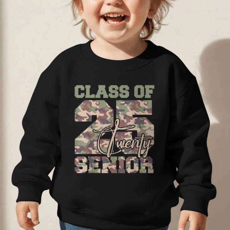 Back To School Senior 12th Grade Class Of 2025 Camouflage Graphic Toddler Sweatshirt