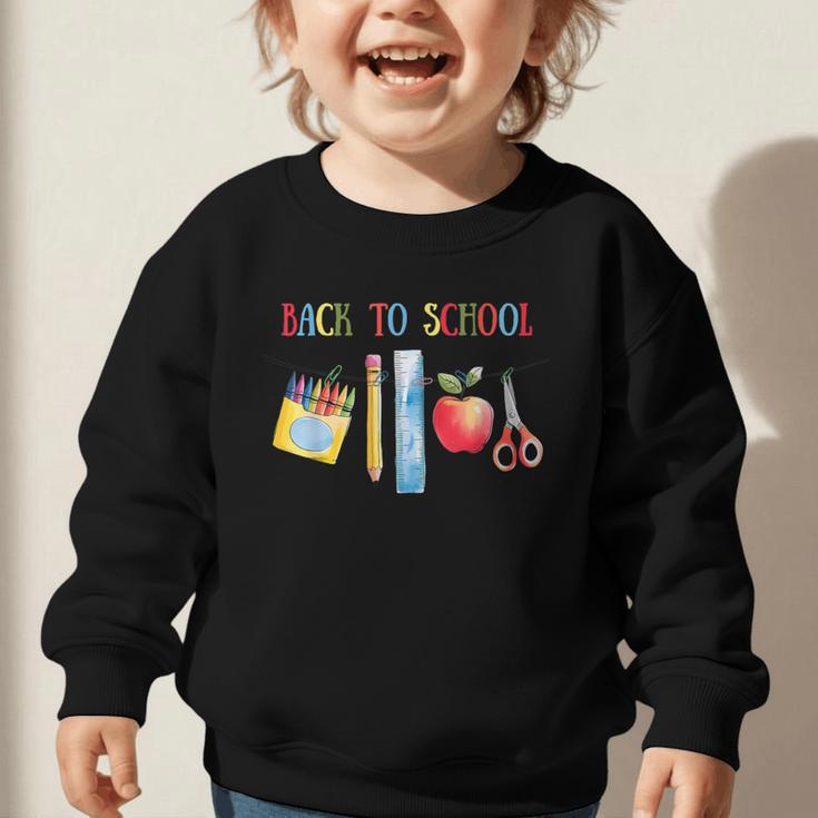 Back To School Shirt Apple Crayons Pencil Ruler Cute Graphic Graphic Toddler Sweatshirt Back To School Shirt Apple Crayons Pencil Ruler Cute Graphic Graphic Toddler Sweatshirt