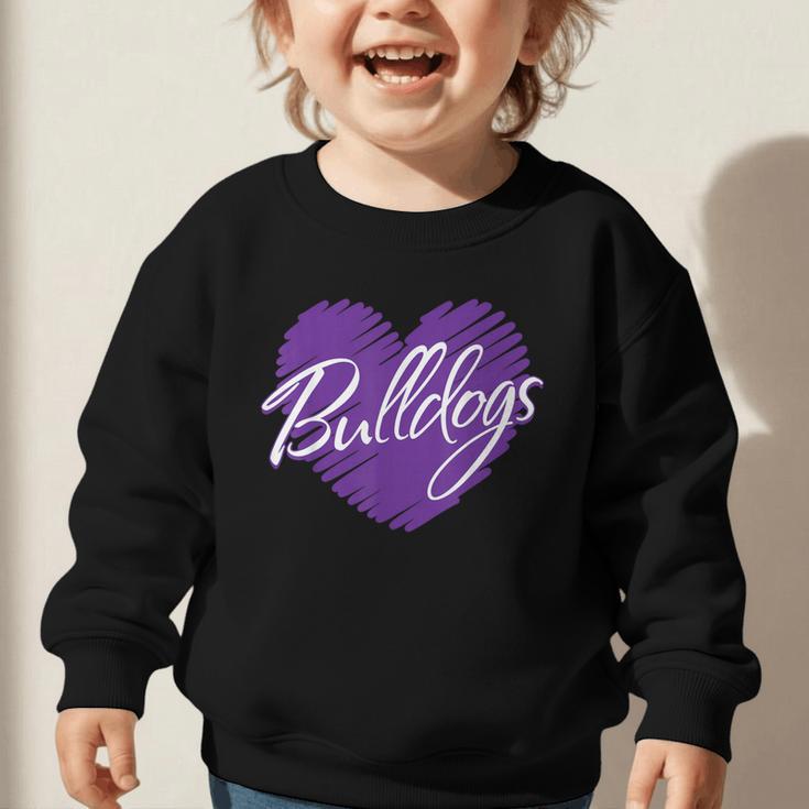 Bulldogs Heart Back To School Spirit P Graphic Toddler Sweatshirt Bulldogs Heart Back To School Spirit P Graphic Toddler Sweatshirt