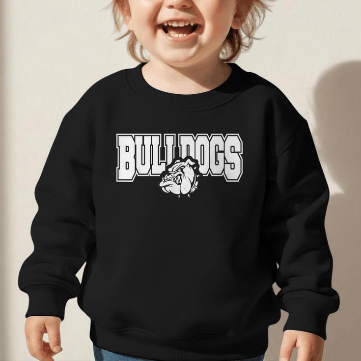 Bulldogs High School Spirit Fan Team Bulldog Back To School Graphic Toddler Sweatshirt
