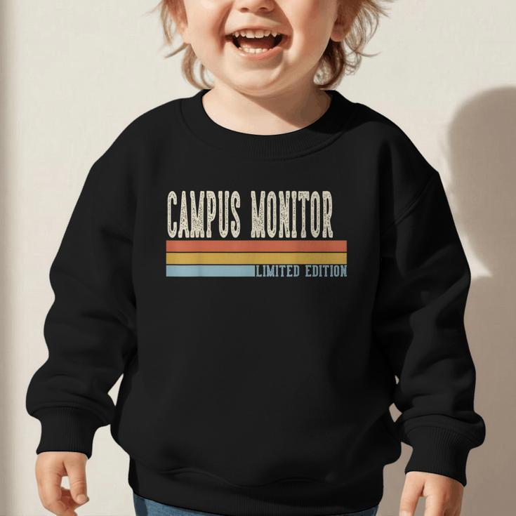Campus Monitor Week Retro Vintage Back To School Day Graphic Toddler Sweatshirt