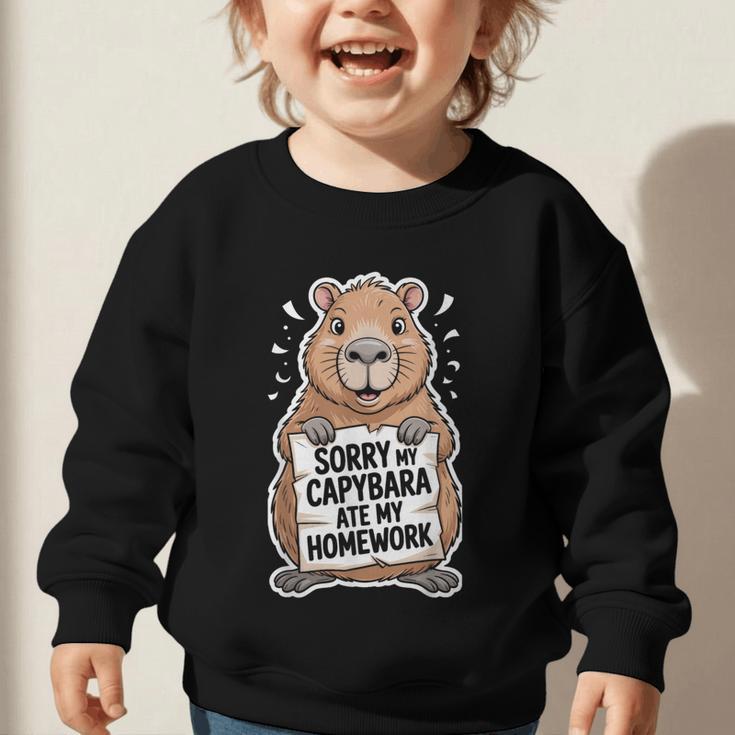Capybara Ate My Homework Sorry Back To School Animal Graphic Toddler Sweatshirt