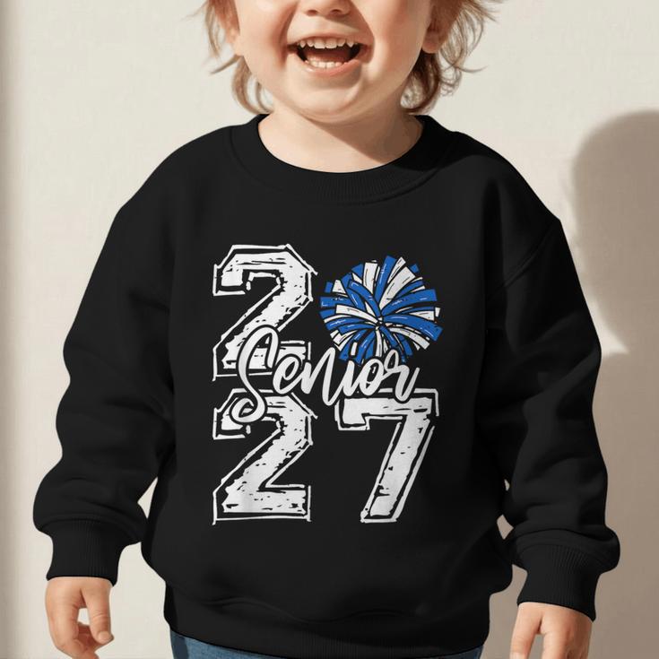Class Of 2027 Cheer Blue Senior 2027 Back To School Graphic Toddler Sweatshirt