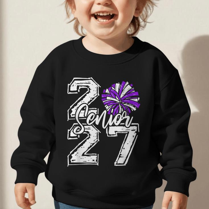 Class Of 2027 Cheer Purple Senior 2027 Back To School Graphic Toddler Sweatshirt Class Of 2027 Cheer Purple Senior 2027 Back To School Graphic Toddler Sweatshirt