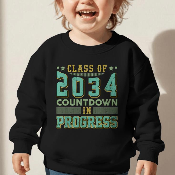 Class Of 2034 Countdown In Progress Fun Back To School Retro Graphic Toddler Sweatshirt Class Of 2034 Countdown In Progress Fun Back To School Retro Graphic Toddler Sweatshirt