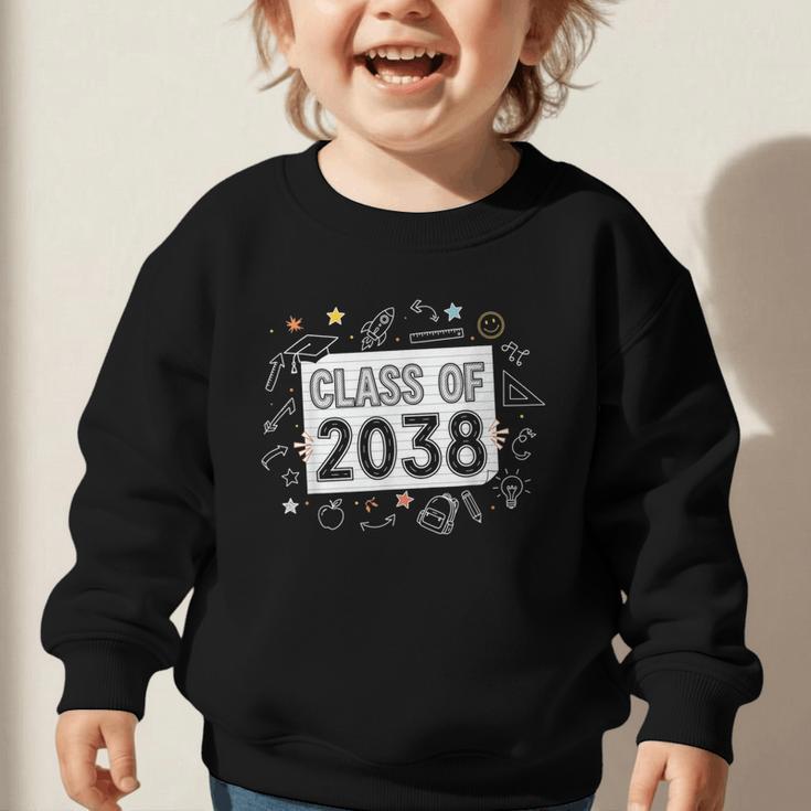 Class Of 2038 Grow Wiith Me School Back To School First Day Graphic Toddler Sweatshirt