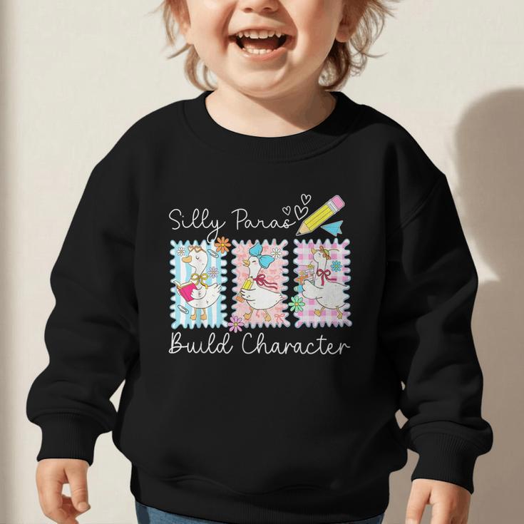 Coquette Back To School Silly Paras Build Character Graphic Toddler Sweatshirt Coquette Back To School Silly Paras Build Character Graphic Toddler Sweatshirt