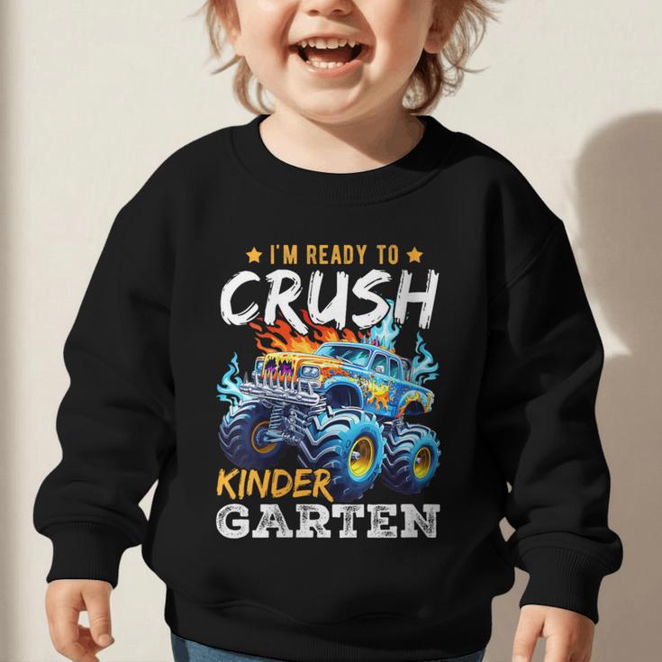 Crush Kindergarten Monster Truck Back To School Boys Graphic Toddler Sweatshirt