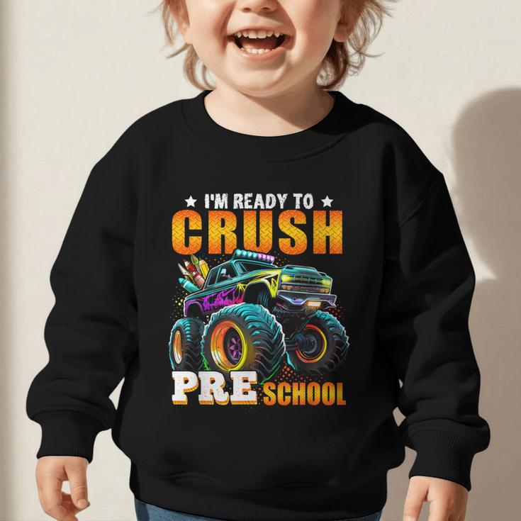 Crush Preschool Monster Truck Back To School Kids Boys Graphic Toddler Sweatshirt Crush Preschool Monster Truck Back To School Kids Boys Graphic Toddler Sweatshirt