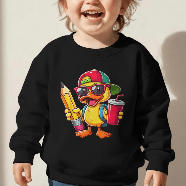 Cute Duck Lover Pencil Back To School Kids Boys Girls Graphic Toddler Sweatshirt Cute Duck Lover Pencil Back To School Kids Boys Girls Graphic Toddler Sweatshirt