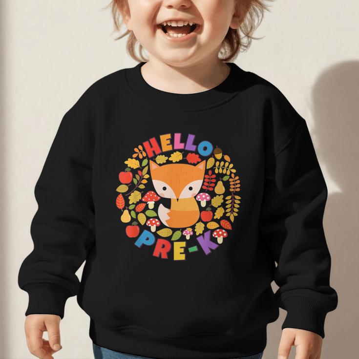 Cute Fox Back To School Woodland Animal Pre-K Graphic Toddler Sweatshirt