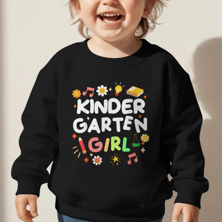 Cute Kindergarten Girl First Day Of School Back To School Graphic Toddler Sweatshirt Cute Kindergarten Girl First Day Of School Back To School Graphic Toddler Sweatshirt