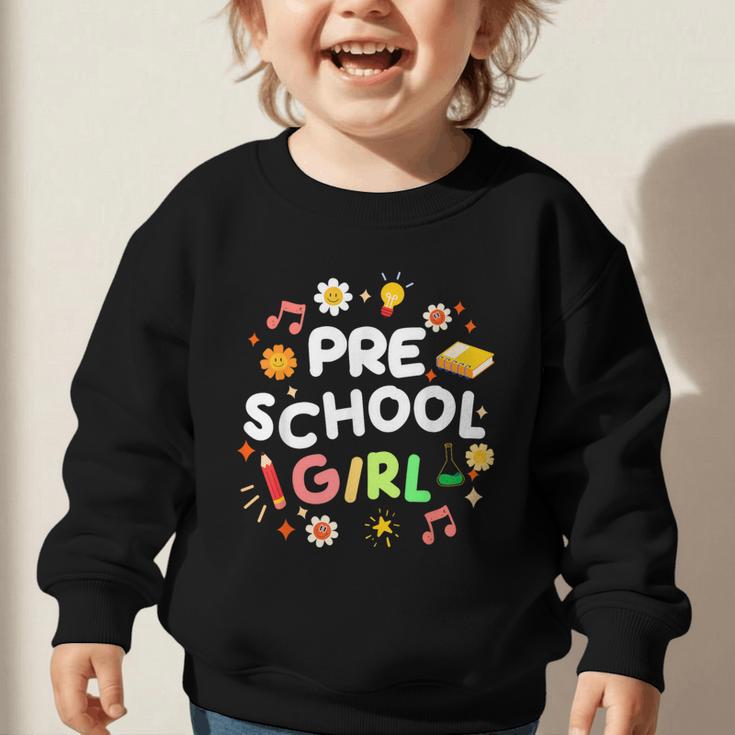 Cute Preschool Girl First Day Of School Back To School Graphic Toddler Sweatshirt Cute Preschool Girl First Day Of School Back To School Graphic Toddler Sweatshirt