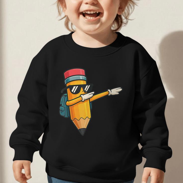 Dabbing Pencil Dancing Back To School First Day Student Boys Graphic Toddler Sweatshirt