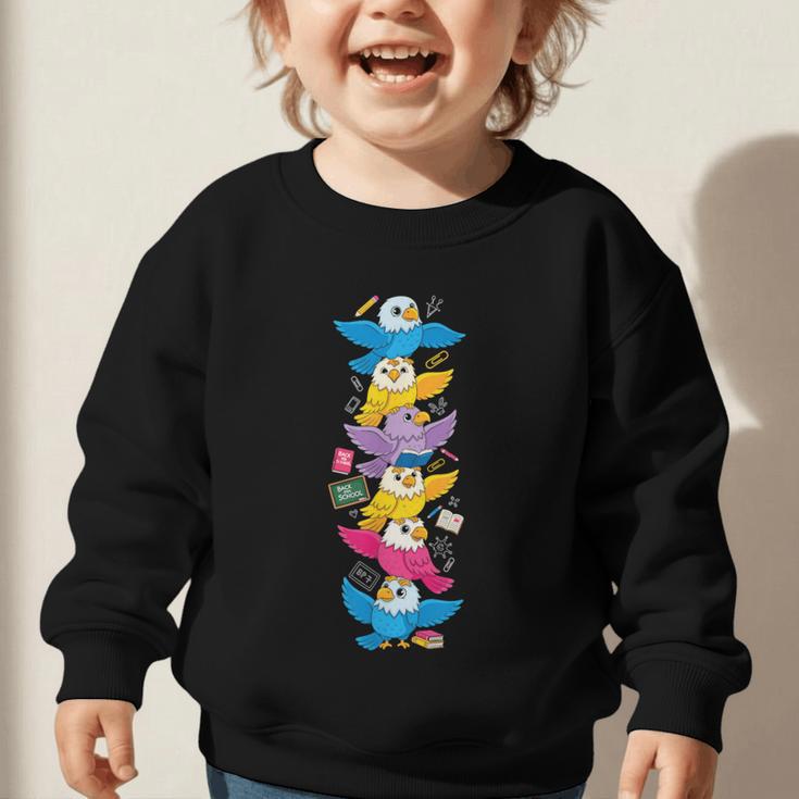 Eagle Colorful Rainbow Back To School Kids Boys Girls Graphic Toddler Sweatshirt