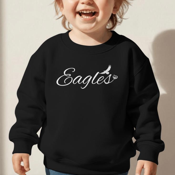 Eagles Mascot School Sports Fan Team Spirit Back To School Graphic Toddler Sweatshirt Eagles Mascot School Sports Fan Team Spirit Back To School Graphic Toddler Sweatshirt