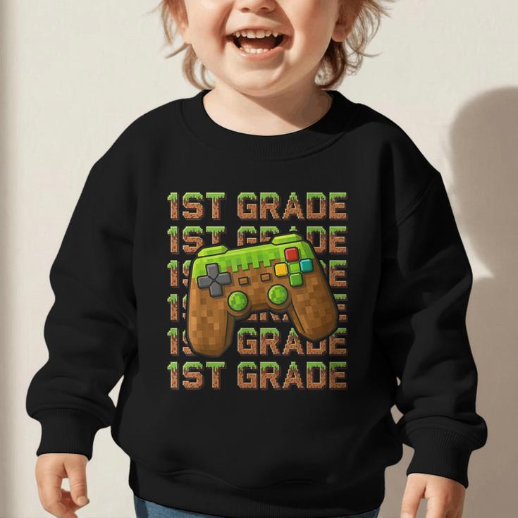 First Day Of 1st Grade Level Begins Back To School Girl Boy Graphic Toddler Sweatshirt First Day Of 1st Grade Level Begins Back To School Girl Boy Graphic Toddler Sweatshirt