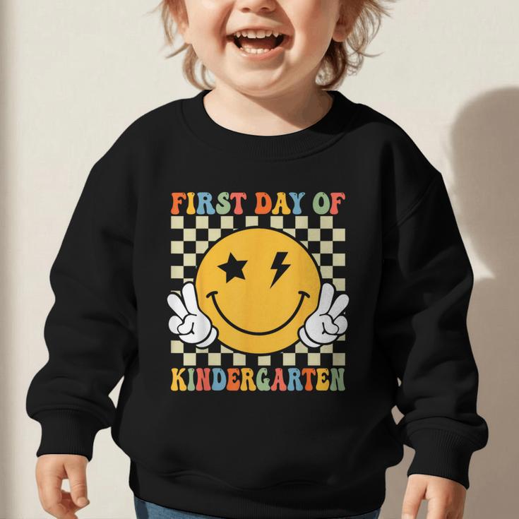 First Day Of Kindergarten Retro Back To School Girls Kids Graphic Toddler Sweatshirt