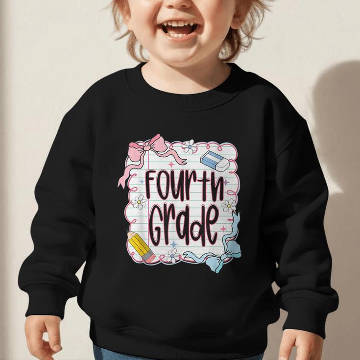 Fourth Grade Back To School For Girls Pink Notebook Graphic Toddler Sweatshirt Fourth Grade Back To School For Girls Pink Notebook Graphic Toddler Sweatshirt