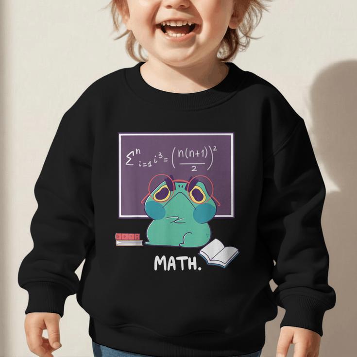 Frog Hates Math Kawaii Science Back To School Kids Graphic Toddler Sweatshirt Frog Hates Math Kawaii Science Back To School Kids Graphic Toddler Sweatshirt
