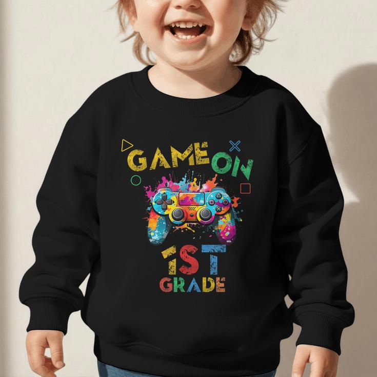 Game On 1st Grade Boys Kids Back To School Graphic Toddler Sweatshirt Game On 1st Grade Boys Kids Back To School Graphic Toddler Sweatshirt