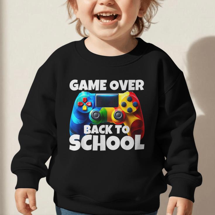 Game Over Back To School Gaming Controller Kids Gamer Graphic Toddler Sweatshirt