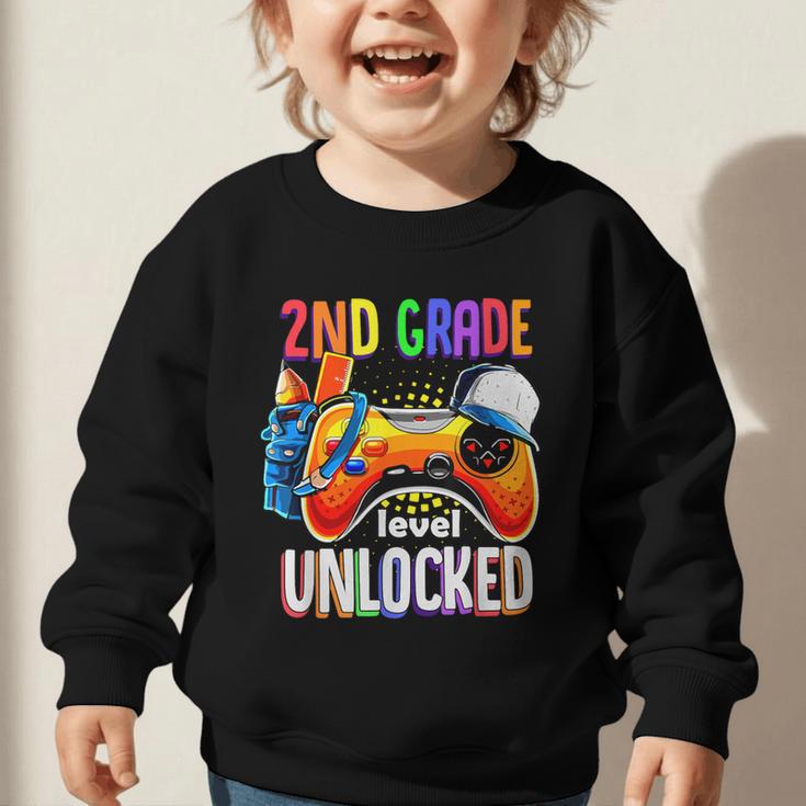 Gamer Back To School Gamepad 2nd Second Grade Level Unlocked Graphic Toddler Sweatshirt Gamer Back To School Gamepad 2nd Second Grade Level Unlocked Graphic Toddler Sweatshirt