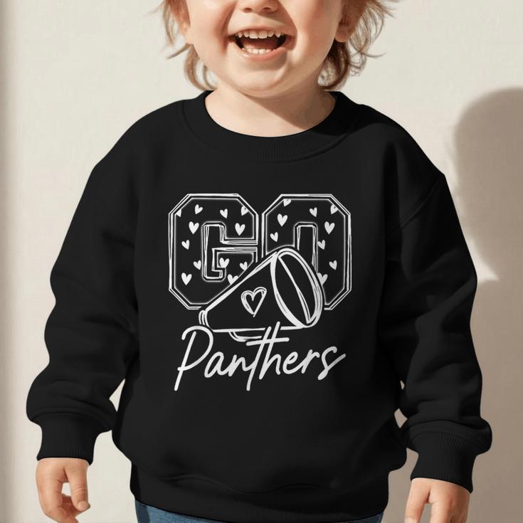 Go Cheer Panthers High School Spirit Team Back To School Graphic Toddler Sweatshirt