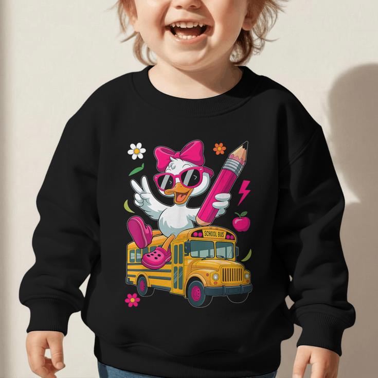 Goose Back To School First Day Of School Girls Boys Graphic Toddler Sweatshirt Goose Back To School First Day Of School Girls Boys Graphic Toddler Sweatshirt